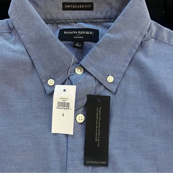 Banana Republic Light Blue Casual Button-Down Shirt Size L - Picture 4 of 6